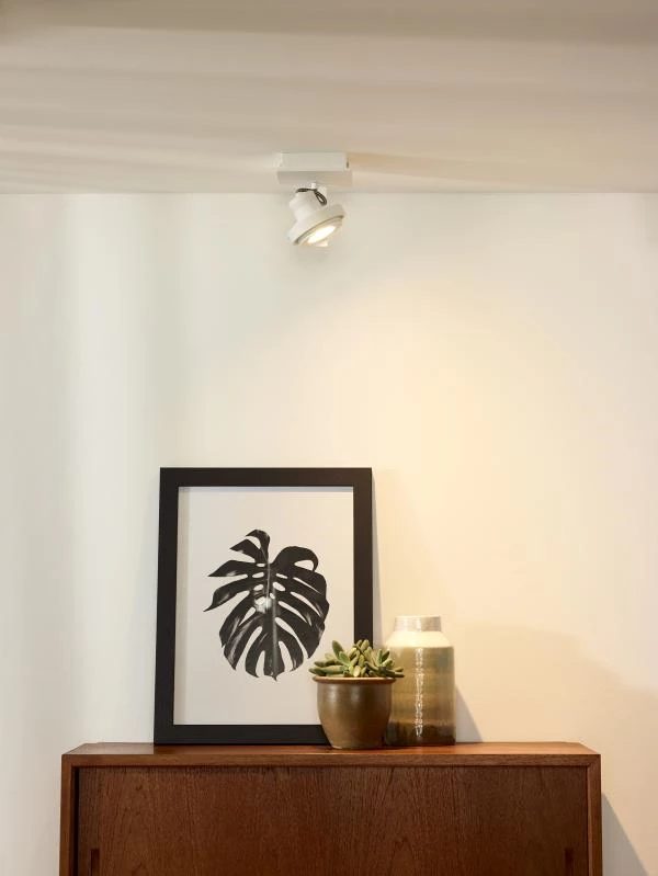 Lucide LANDA - Plafondspot - LED Dim to warm - GU10 - 1x5W 2200K/3000K - Wit - sfeer 1